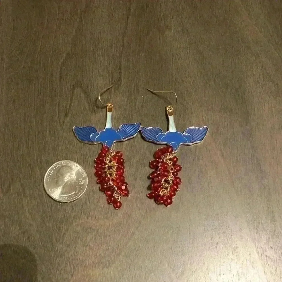 Bird berry Statement Earrings - Picture 3 of 3